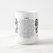 Cary、起源、意味および頂上 コーヒーマグカップ (中央)