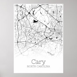 Cary Map - North Carolina - City Map Poster ポスター