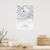 Cary Map - North Carolina - City Map Poster ポスター (キッチン)