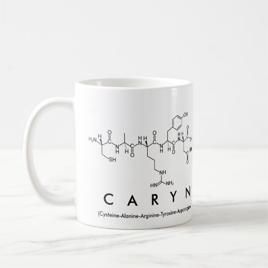 Carynペプチド名mug コーヒーマグカップ (左)