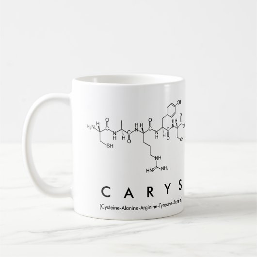 Carysペプチド名mug コーヒーマグカップ (左)