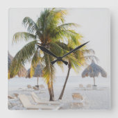 Cas Abao – 熱帯ビーチ脱出#4 #ocean #wall スクエア壁時計 (正面)