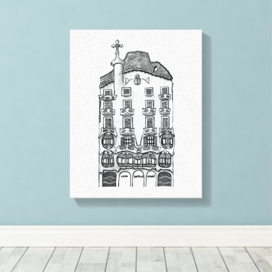 Casa Batllo (Barcelona) キャンバスプリント (インサイチュ (ウッドフロア))