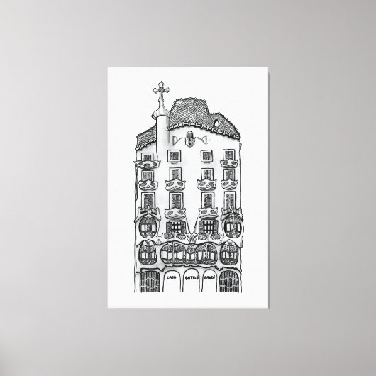 Casa Batllo Gaudi (Barcelona) キャンバスプリント (正面)