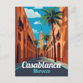 Casablanca Clock Tower Travel Art ポストカード