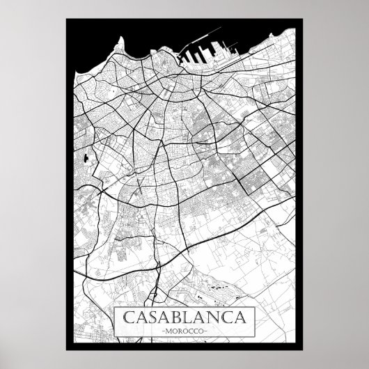 Casablanca Morocco Map ポスター (正面)