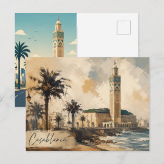 Casablanca Morocco Vector-Hassan 2 mosque ポストカード