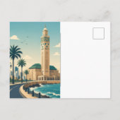 Casablanca Morocco Vector-Hassan 2 mosque ポストカード (裏面)