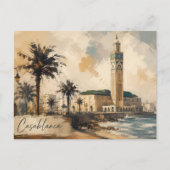 Casablanca Morocco Vector-Hassan 2 mosque ポストカード (正面)