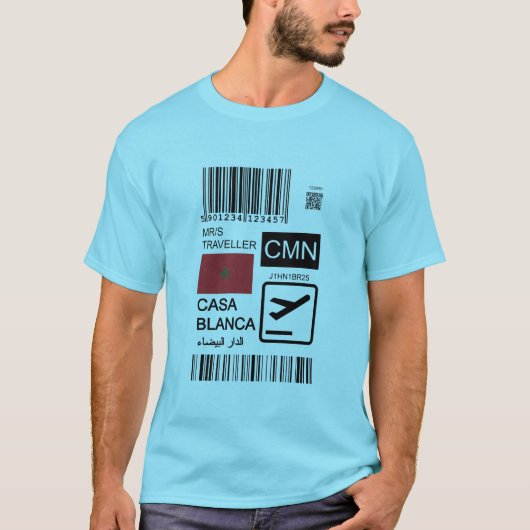 Casablanca travel ticket tシャツ (正面)