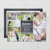 Casamento colagem riscado obrigado cartão ポストカード (正面/裏面)