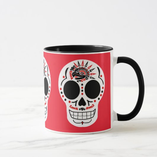 CasaQのアステカなワシのCalaveraのコーヒー・マグ マグカップ (右)