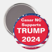 Casar NCがTRUMP 2024愛国心をサポート マグネット (正面/裏面)