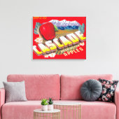 Cascade Apple Label (赤) – カシミア,ワシントン キャンバスプリント (インサイチュ (リビング))