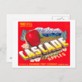 Cascade Apple Label (赤) – カシミア,ワシントン ポストカード (正面/裏面)