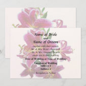 Cascade of Stargazer Lilies Wedding Products 招待状 (正面/裏面)