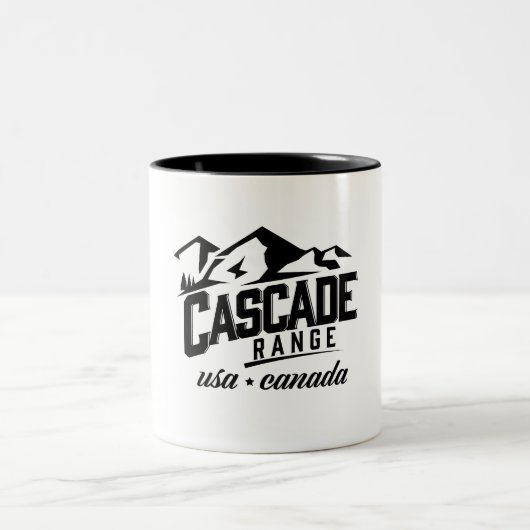 Cascade Range USAカナダのロゴ。 ツートーンマグカップ (中央)
