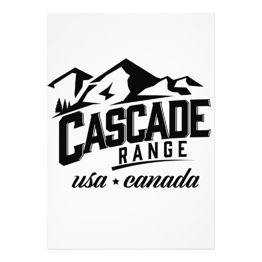Cascade Range USAカナダのロゴ。 フォトプリント (正面)
