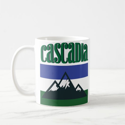 Cascadiaのヴィンテージのレトロのダグの旗PNWのコーヒー・マグ コーヒーマグカップ (左)