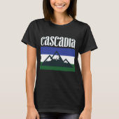 Cascadiaダグの旗の太平洋の北西Tシャツのギフト Tシャツ (正面)