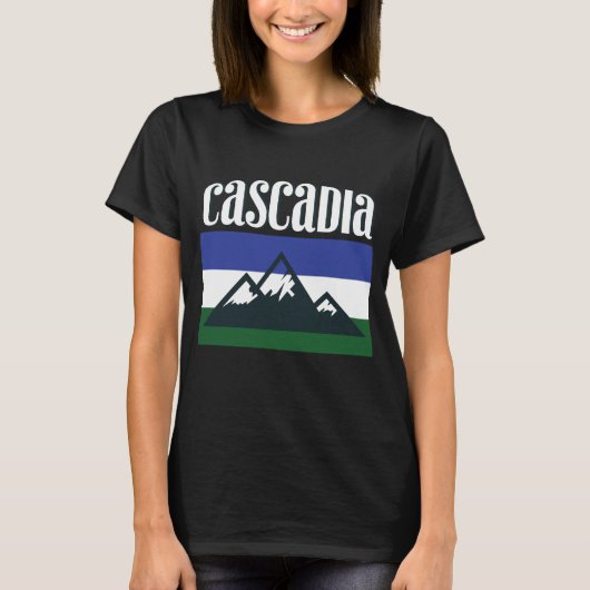 Cascadiaダグの旗の太平洋の北西Tシャツのギフト Tシャツ (正面)