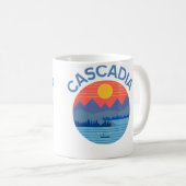 Cascadia Fishing Hiking Camping コーヒーマグカップ (正面右)