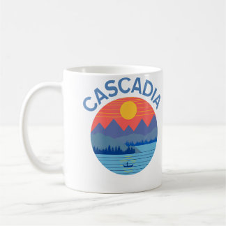 Cascadia Fishing Hiking Camping コーヒーマグカップ