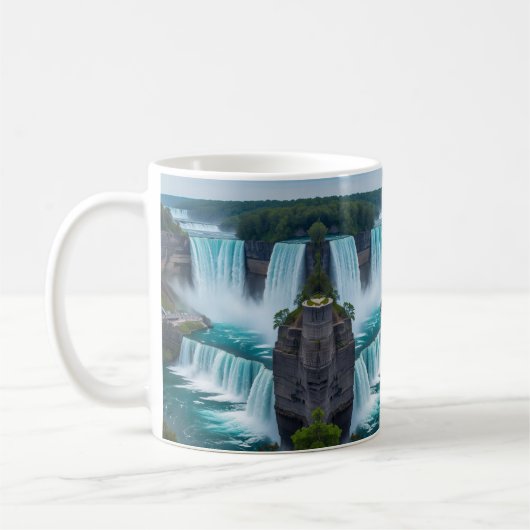 "Cascading Calm - Elevated View " コーヒーマグカップ (左)