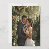 Cascading Floral Monogram Crest Wedding セーブザデート (裏面)