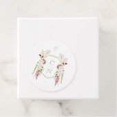 Cascading Floral Monogram Crest Wedding フェイバータグ (インサイチュ)