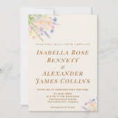 Cascading Wildflower Canopy Bouquet Pastel Wedding 招待状 (正面)