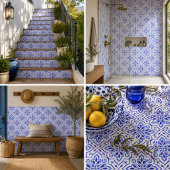Cascais Elegance Delicate Blue Mediterranean タイル