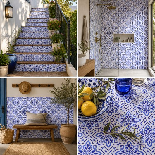 Cascais Elegance Delicate Blue Mediterranean タイル