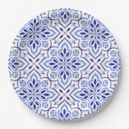 Cascais Elegance Delicate Blue Mediterranean ペーパープレート