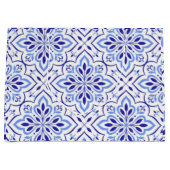 Cascais Elegance Delicate Blue Mediterranean ラージペーパーバッグ (正面)