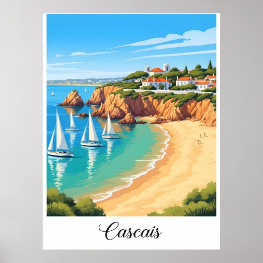 Cascais, Portugal – Coastal Town ポスター (正面)