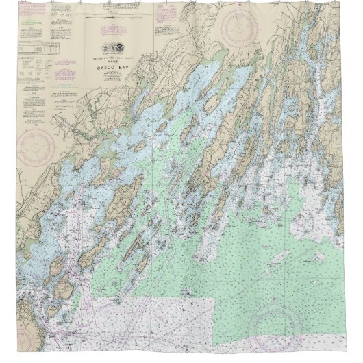 Cascoベイの航海の図表13290 シャワーカーテン (正面)