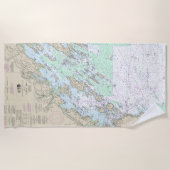 Cascoベイの航海の図表13290 ビーチタオル (正面)