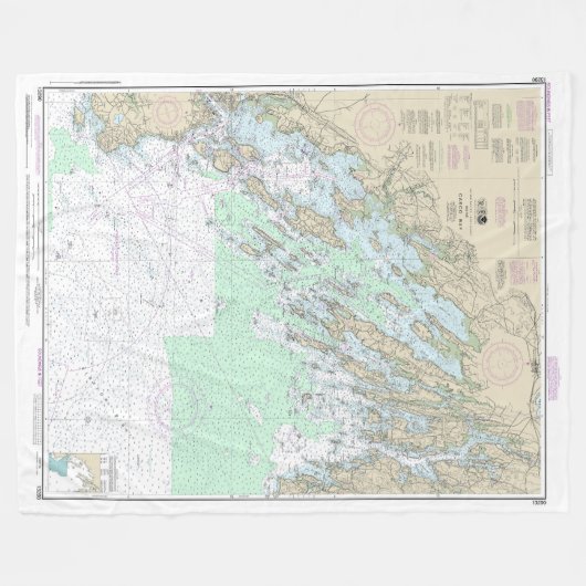 Cascoベイの航海の図表13290 フリースブランケット (正面(横))