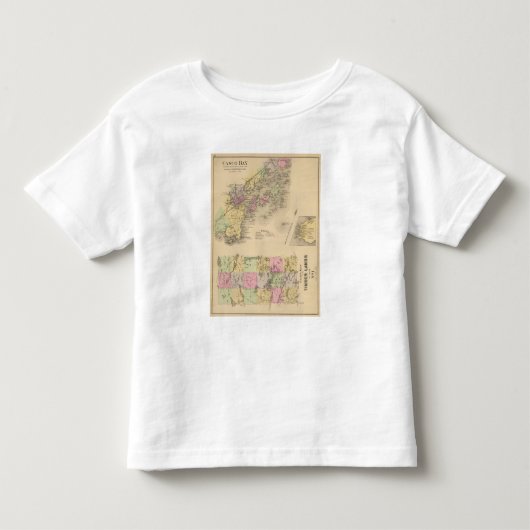 Casco湾の地図 トドラーTシャツ (正面)