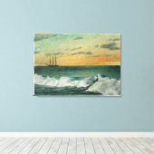 Casco Bay, MaineShip in the Bay at Sunrise キャンバスプリント (インサイチュ (ウッドフロア))