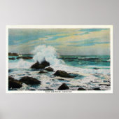 Casco Bay View of the Surf and Rocks ポスター (正面)