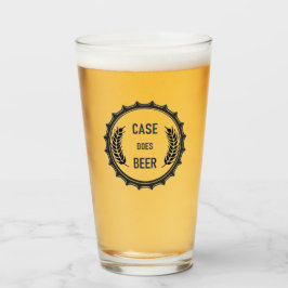 Case Does Beer: Pint Glass；透明ブラックロゴ タンブラーグラス