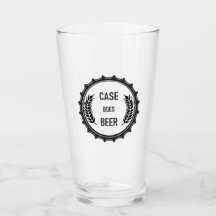 Case Does Beer: Pint Glass；透明ブラックロゴ