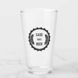 Case Does Beer: Pint Glass；透明ブラックロゴ タンブラーグラス