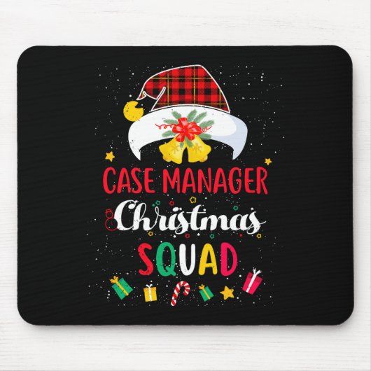 Case Manager Christmas Squad Santa Hat Matching Pr マウスパッド (正面)