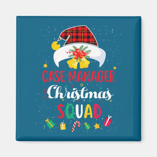 Case Manager Christmas Squad Santa Hat Matching Pr マグネット (正面)