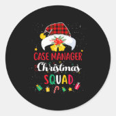 Case Manager Christmas Squad Santa Hat Matching Pr ラウンドシール (正面)