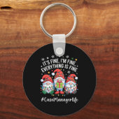 Case Manager Gnome Everything Is Fine Funny Christ キーホルダー (正面)