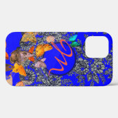 CASE MATEタフカスタムイニシャルブルーアンティークレース Case-Mate iPhoneケース (裏面 (横))